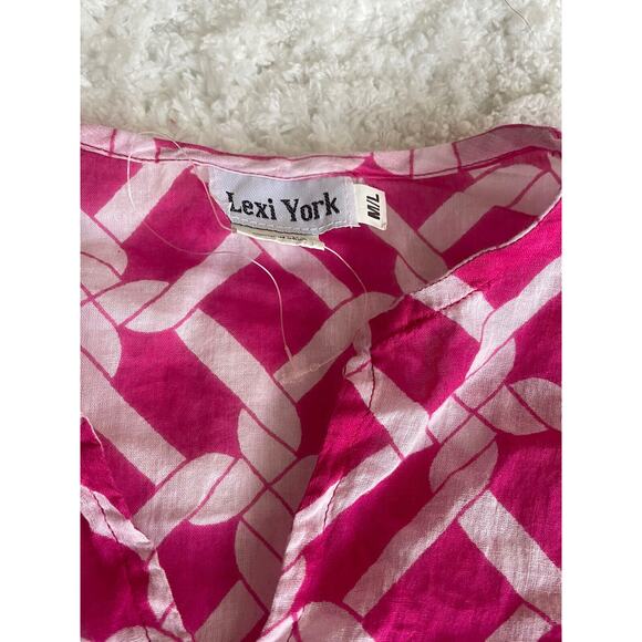 Lexi York girls sz. M/L pink and white lightweight cover up. Cute, nwot. Pretty! - Picture 2 of 7